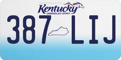 KY license plate 387LIJ