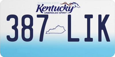 KY license plate 387LIK