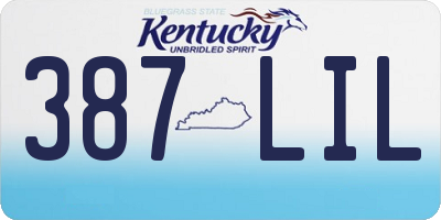 KY license plate 387LIL