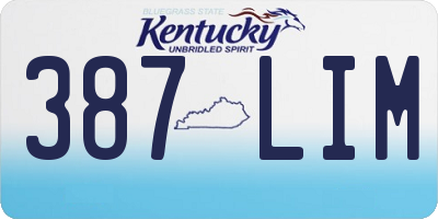 KY license plate 387LIM