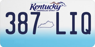 KY license plate 387LIQ