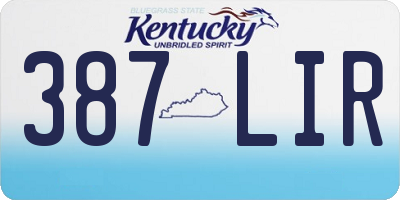 KY license plate 387LIR