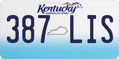 KY license plate 387LIS