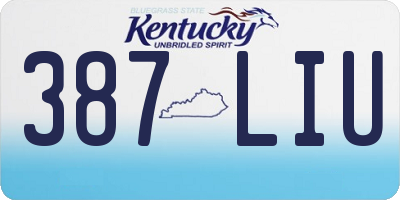 KY license plate 387LIU