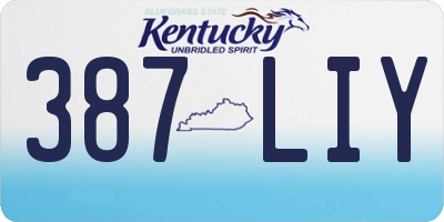 KY license plate 387LIY