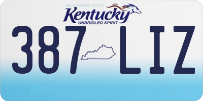 KY license plate 387LIZ