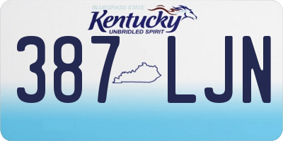 KY license plate 387LJN