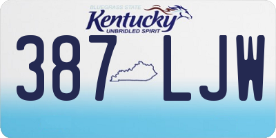 KY license plate 387LJW