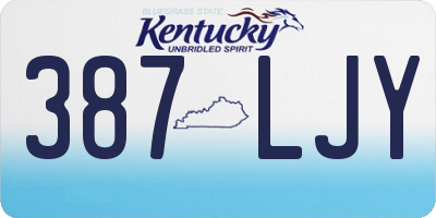 KY license plate 387LJY