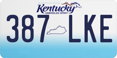 KY license plate 387LKE