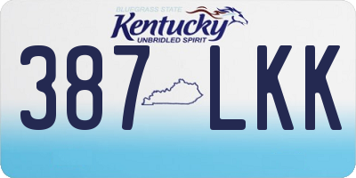 KY license plate 387LKK