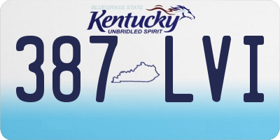 KY license plate 387LVI