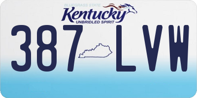 KY license plate 387LVW