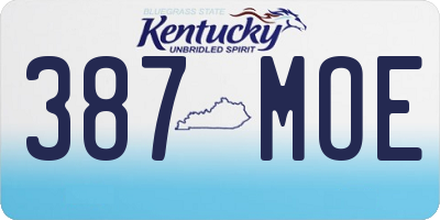 KY license plate 387MOE