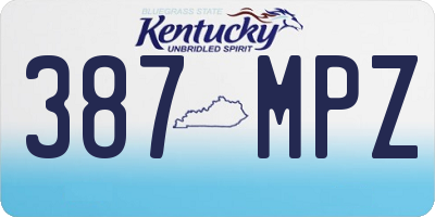 KY license plate 387MPZ