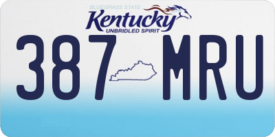 KY license plate 387MRU