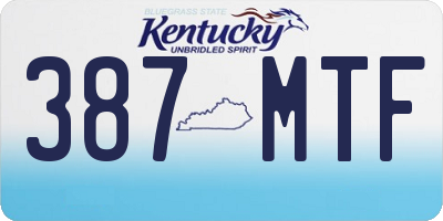 KY license plate 387MTF