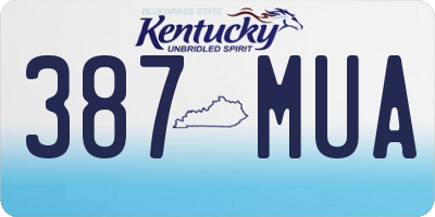 KY license plate 387MUA