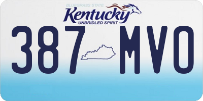 KY license plate 387MVO