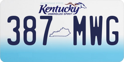 KY license plate 387MWG