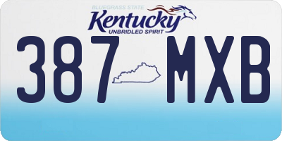 KY license plate 387MXB