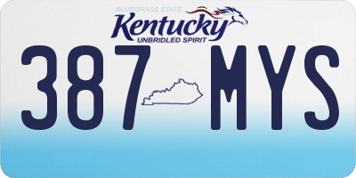 KY license plate 387MYS