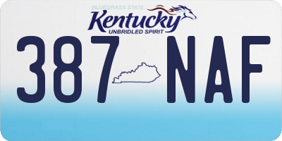 KY license plate 387NAF