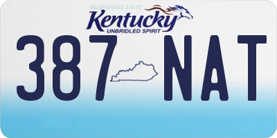 KY license plate 387NAT