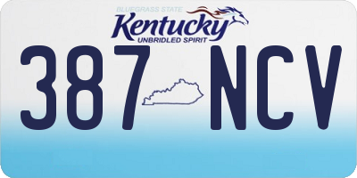 KY license plate 387NCV