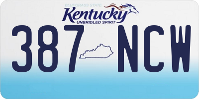KY license plate 387NCW