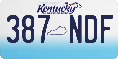 KY license plate 387NDF