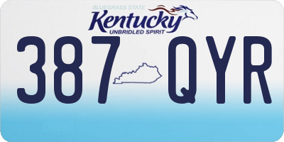 KY license plate 387QYR