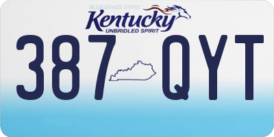 KY license plate 387QYT