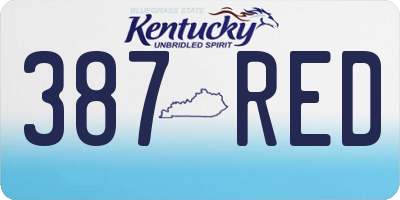 KY license plate 387RED