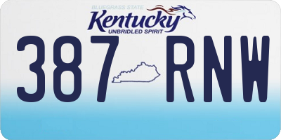 KY license plate 387RNW