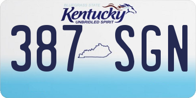 KY license plate 387SGN