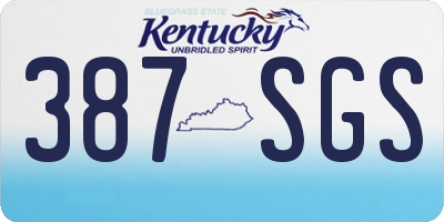 KY license plate 387SGS
