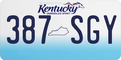 KY license plate 387SGY
