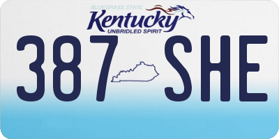 KY license plate 387SHE