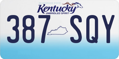 KY license plate 387SQY