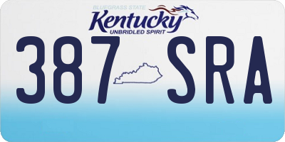 KY license plate 387SRA