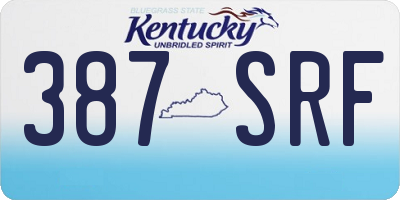 KY license plate 387SRF