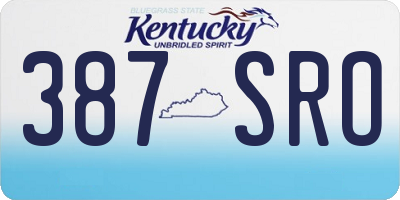 KY license plate 387SRO