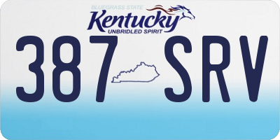 KY license plate 387SRV