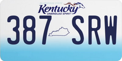 KY license plate 387SRW