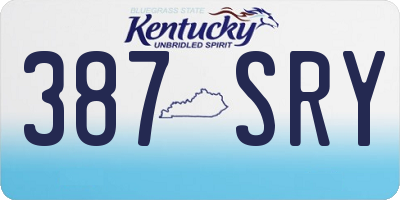 KY license plate 387SRY
