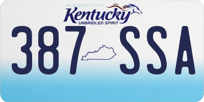 KY license plate 387SSA
