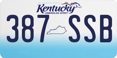 KY license plate 387SSB
