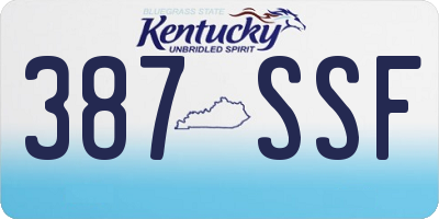 KY license plate 387SSF