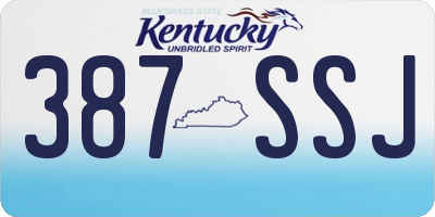 KY license plate 387SSJ